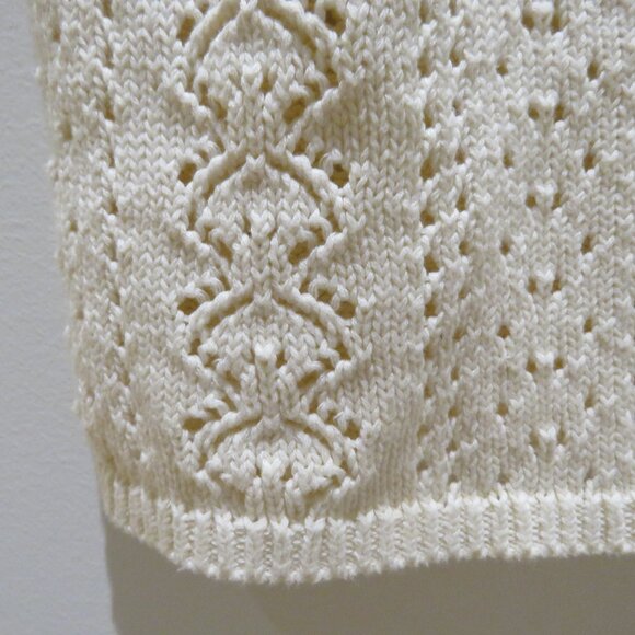HAUTE HIPPIE Crochet Knit Milkmaid Coquette Ribbon Top Cotton Cottagecore Boho - Picture 7 of 12